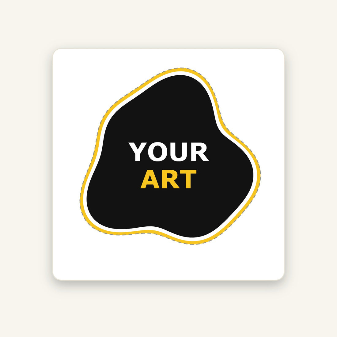 Custom kiss cut sticker on square backing