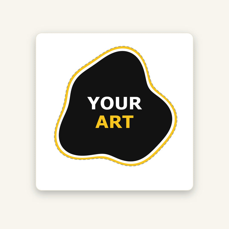 Custom kiss cut sticker on square backing
